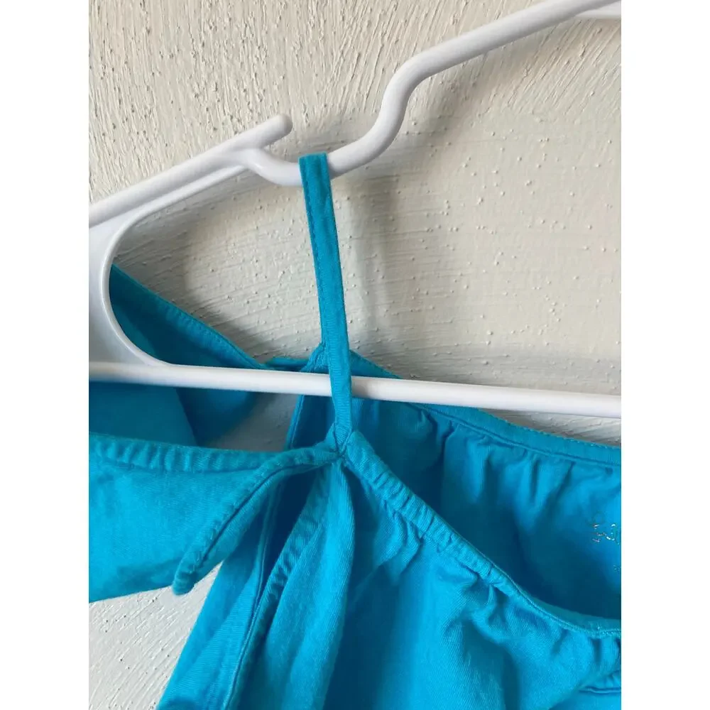 Lilly Pulitzer Girls Layne Knit Cold Shoulder Top Sparkling Blue 8-9